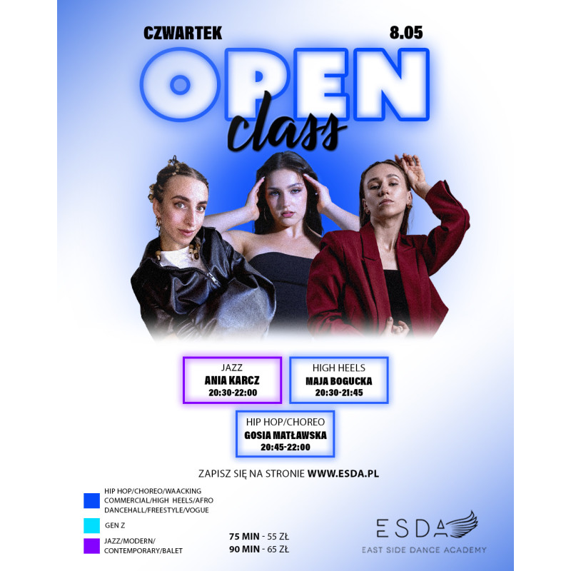 | OPEN CLASS | CZWARTEK | 08.05 | OPEN CLASS | CZWARTEK | 08.05