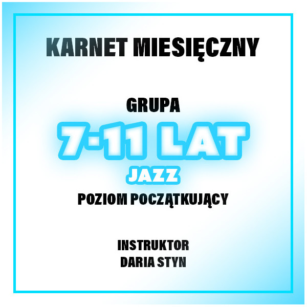 JAZZ | 7-11 LAT | POZIOM POCZĄTKUJĄCY | GRUDZIEŃ