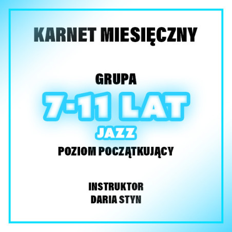 JAZZ | 7-11 LAT | POZIOM POCZĄTKUJĄCY | GRUDZIEŃ