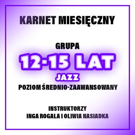 JAZZ | 12-15 LAT | POZIOM ŚR-ZAAW | KWIECIEŃ