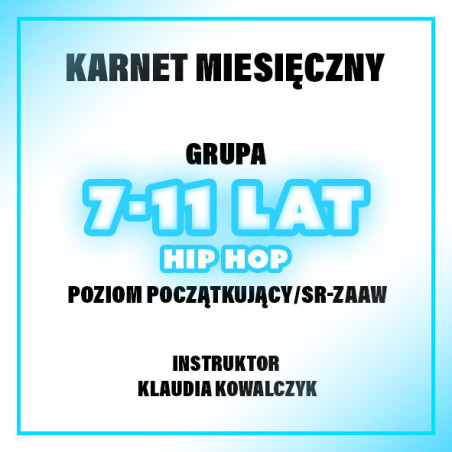 HIP HOP | 7-11 LAT | POZIOM POCZĄTKUJĄCY/ŚR | KWIECIEŃ